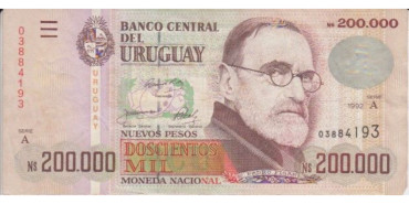 URUGUAY B-072.- 200.000 NUEVOS PESOS 1992.  MBC