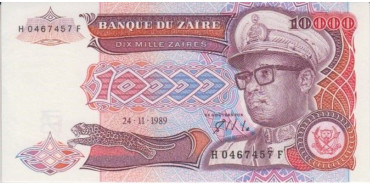 ZAIRE - B-038, 10.000 ZAIRES 1989, SC