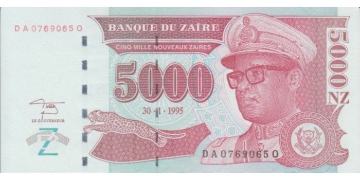 ZAIRE - B-069 5000 NUEVO ZAIRES 1995, SC