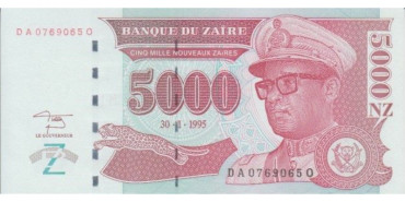 ZAIRE - B-069 5000 NUEVO ZAIRES 1995, SC