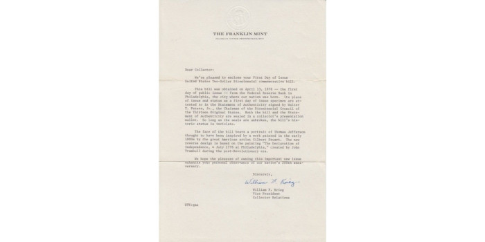 ESTADOS UNIDOS B-461 2 DOLAR 1976 - ESTUCHE PRESENTACION