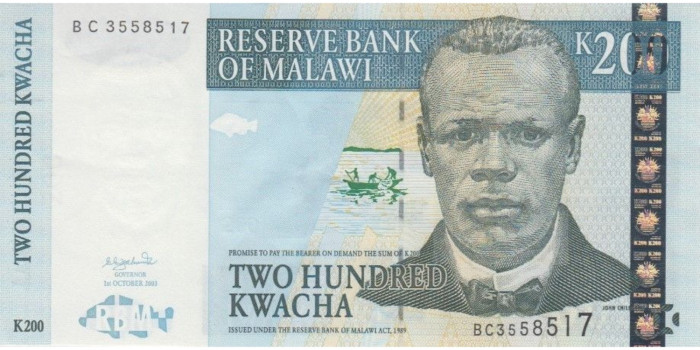 MALAWI B-047, 200 KWACHA 2003 , SC