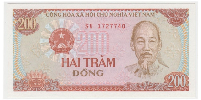 VIETNAM B-100.- 200 DONG 1987.  SC