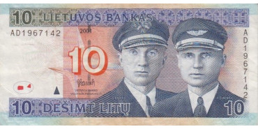 LITUANIA B-65 , 10 LITU 2001 , MBC