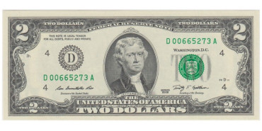 ESTADOS UNIDOS B-530a.- 2 DOLAR 2009 D.  SC