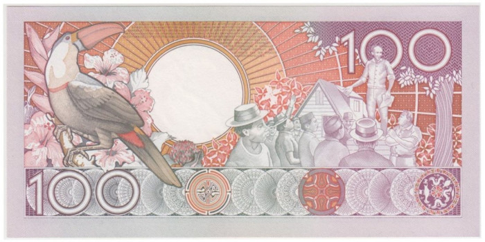 SURINAME B-133.- 100 GULDEN 1986.  SC