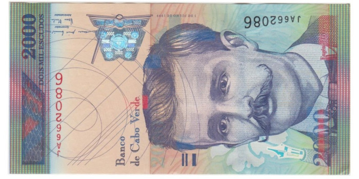 CABO VERDE B-66.- 2000 ESCUDO 1999.  EBC