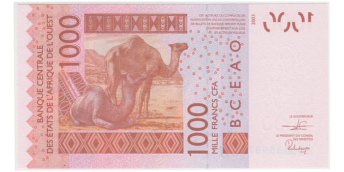 AFRICA OCCIDENTAL.- B-615 1000 FRANCOS 2003 NIGER.  SC