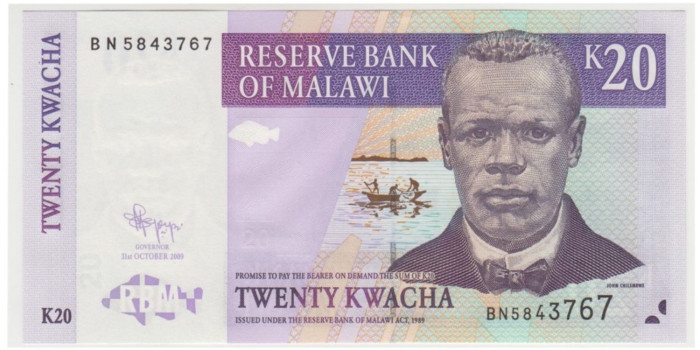 MALAWI B-052.- 20 KWACHA 2003.  SC