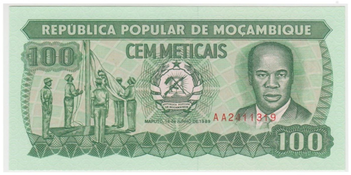 MOZAMBIQUE B-130c.- 100 METICAIS 1989.  SC