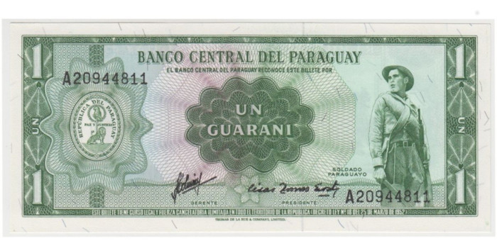 PARAGUAY B-193b.- 1 GUARANI LEY 1952.  SC