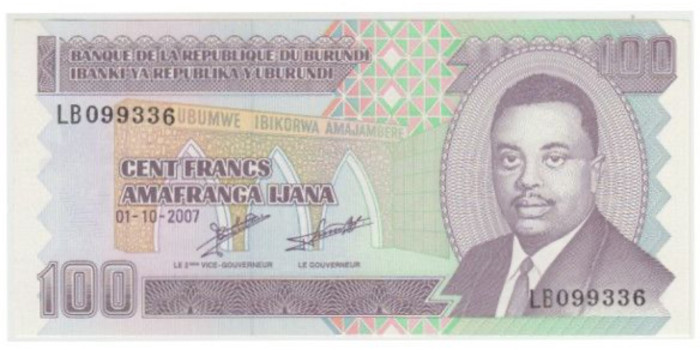 BURUNDI B-037 - 100 Francos 2007 - SC