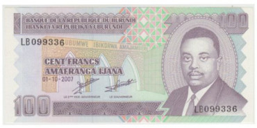 BURUNDI B-037 - 100 Francos 2007 - SC