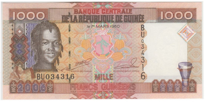 GUINEA BISSAU B-040 -1000 FRANCOS 2006 - SC