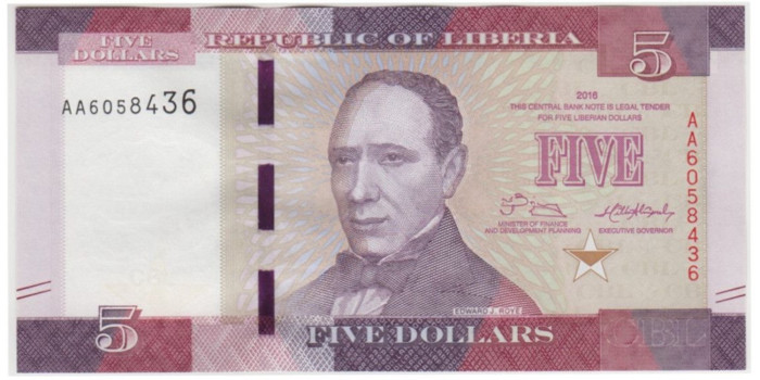 LIBERIA B-031 - 5 Dolares 2016 - SC