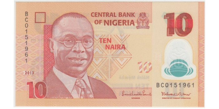NIGERIA B-039d - 10 Naira 2013 - SC