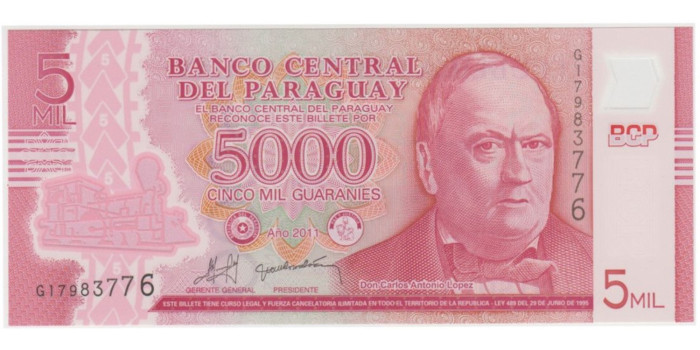 PARAGUAY B-234 - 5.000 Guaranis 2011 - SC
