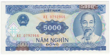 VIETNAM B-108a - 5.000 Dong 1991 - SC