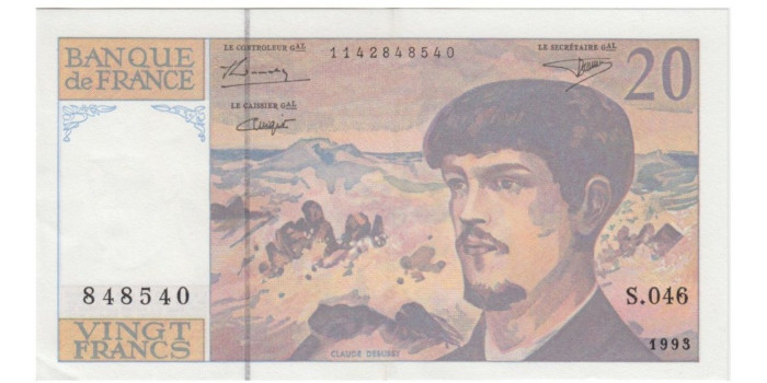 FRANCIA B-151.- 20 FRANCOS 1993.  EBC