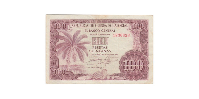 Guinea Ecuatorial B-001.- 100 FRANCOS 1969.  MBC