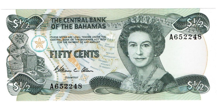 BAHAMAS B-042 -  1/2 Dollar 1974 - SC
