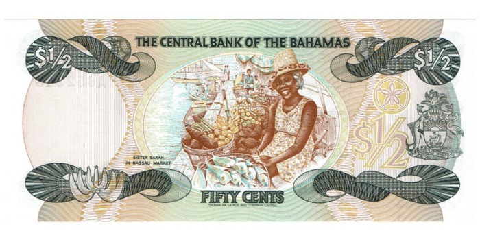 BAHAMAS B-042 -  1/2 Dollar 1974 - SC