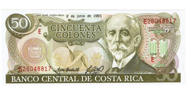 COSTA RICA - B-257.-  50 COLONES 1993.  SC