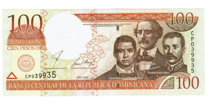 DOMINICANA, REPUBLICA - B-171.- 100 PESOS ORO 2001/2004.  SC