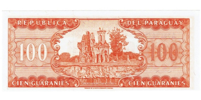 PARAGUAY B-199.- 100 GUARANIES LEY 1952.  SC