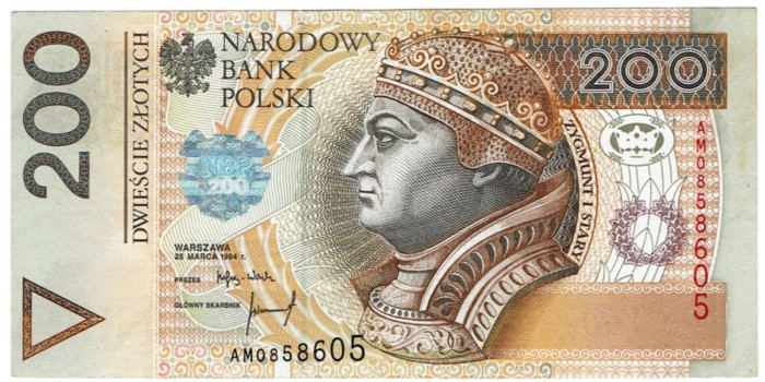 POLONIA B-177  200 ZLOTYCH 1994. EBC+