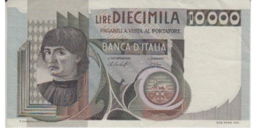 copy of ITALIA B-106 , 10.000 LIRAS 30-10-1976 , EBC