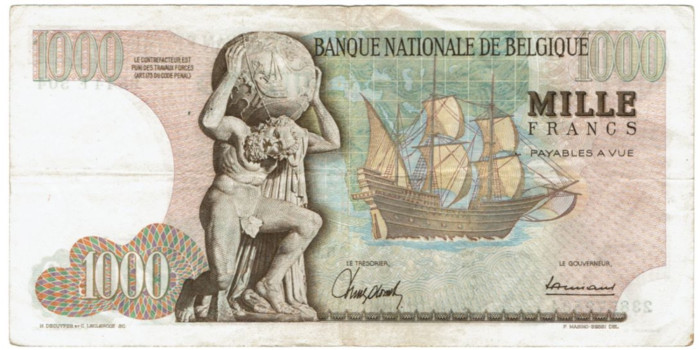 BELGICA - B-136, 1000 FRANCOS 1967/75 - BC