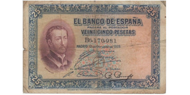 F340A - 25 Pesetas 12-10-1926  MC