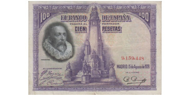 F350E - 100 Pesetas 15-08-1928 MBC sin serie