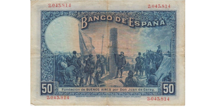 F342B - 50 Pts: 17-5-1927, RC- SIN SERIE, SELLO DE REPUBLICA