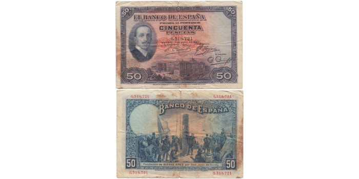 F341D 50 PESETAS 1927 MC