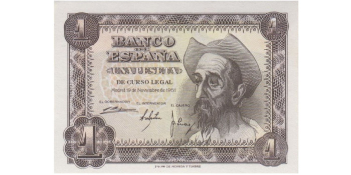 F424K - 1 Peseta 19-11-1951 SC serie A/T