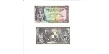 F436K - 5 Pesetas 13-2-1943 SC  serie B