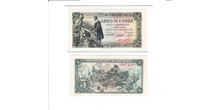 F437K - 5 Pesetas 15-6-1945 SC  sin serie