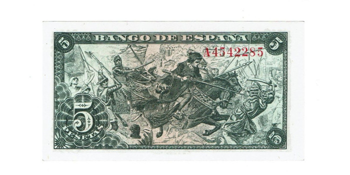 F438K - 5 Pesetas 15-6-1945 SC  serie A