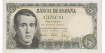 F444K - 5 Peseta 16-8-1951 SC series A/1L