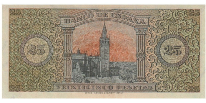 F450H - 25 Pesetas 20-05-1938 EBC serie A/F