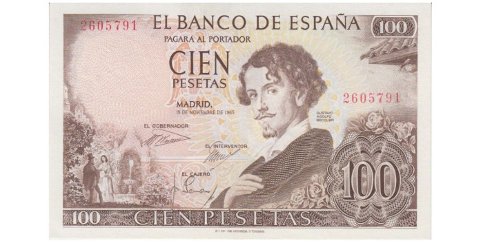F470K - 100 Pesetas 19-11-1965 SC  sinserie