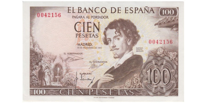 F470H - 100 Pesetas 19-11-1965 EBC sin serie