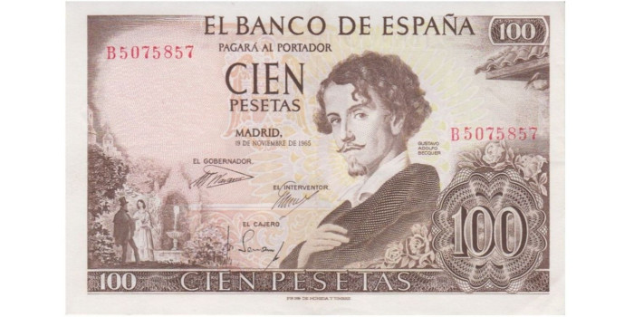 F471I - 100 Pesetas 19-11-1965 EBC+ serie A/7W