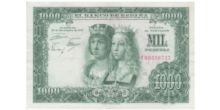 F494J - 1000 Pesetas 29-11-1957 SC- serie 1A/1W