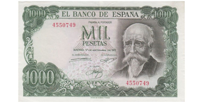 F497G - 1000 Pesetas 17-9-1971 EBC-  sin serie