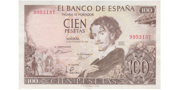 F470I - 100 Pesetas 19-11-1965 EBC+ sin serie
