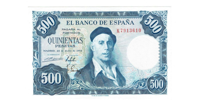 F482K - 500 Pesetas 22-7-1954 SC  serie A/V