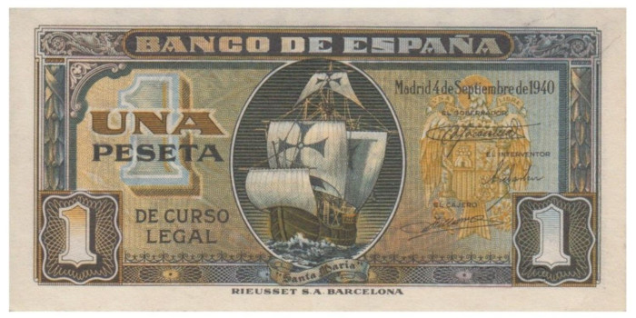 F415k- 1 Peseta 4-9-1940 SC Sin serie